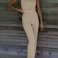 Damen Stylish Jumpsuit mit asymmetrischem Schnitt und eleganten Details WW