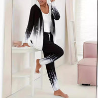 Damen Sportlicher Freizeitanzug mit moderne Farbverlauf-Details WW