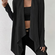 Damen Drapierte Langjacke aus atmungsaktivem Material mit modernem Schnitt WW