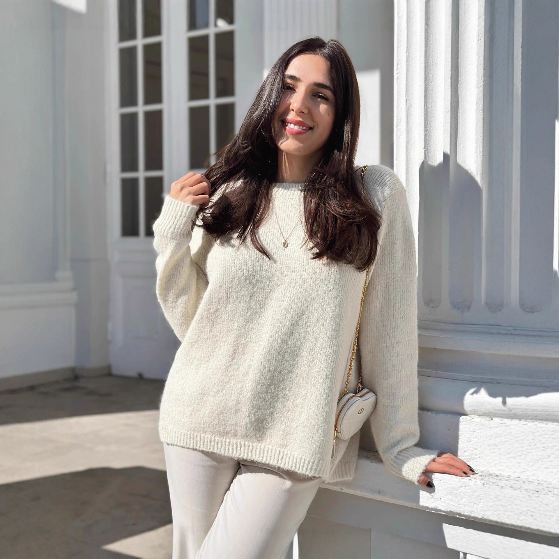 Damen Strickjacke mit dekorativen Schleifen und angeschnittenem Design WW