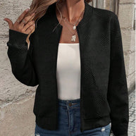 Damen sportliche Bomberjacke mit strukturiertem Design und praktischen Taschen WW