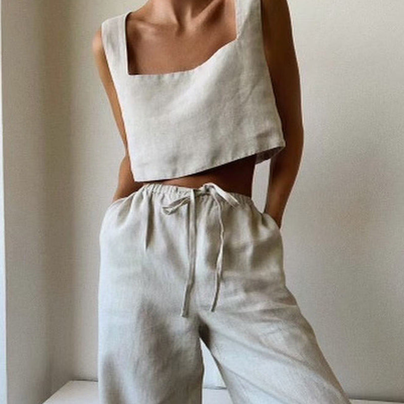 Damen Cropped Top mit quadratischem Ausschnitt und breiten Trägern WW