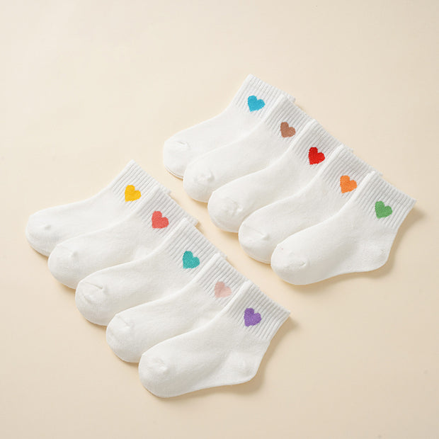 Damen Socken mit bunten Herzmotiven WW