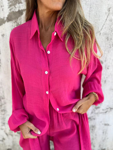 Damen lässiges Hemd-Outfit mit Shorts im Übergröße Design W&W Mode