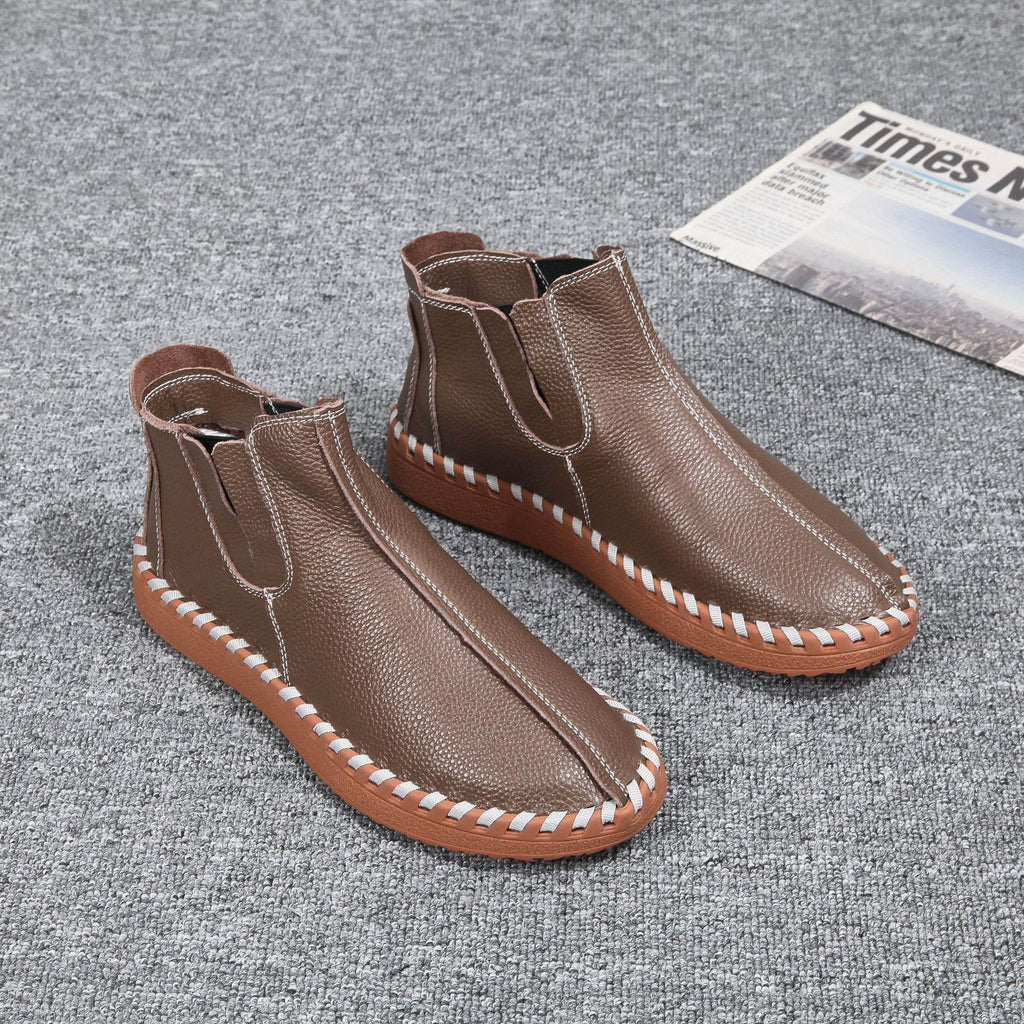 Herren Stylische Lederknöchelstiefel WW