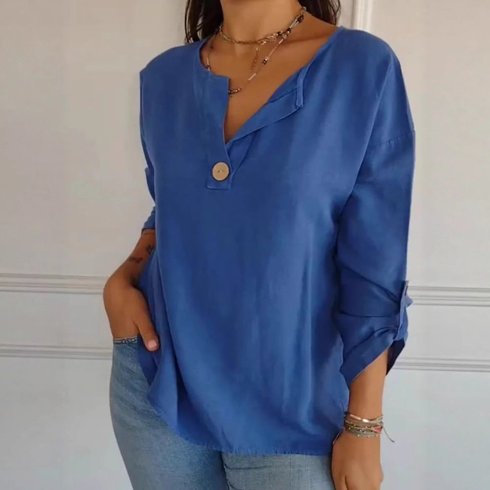 Damen Leichte und luftige Bluse mit Knopfleiste WW