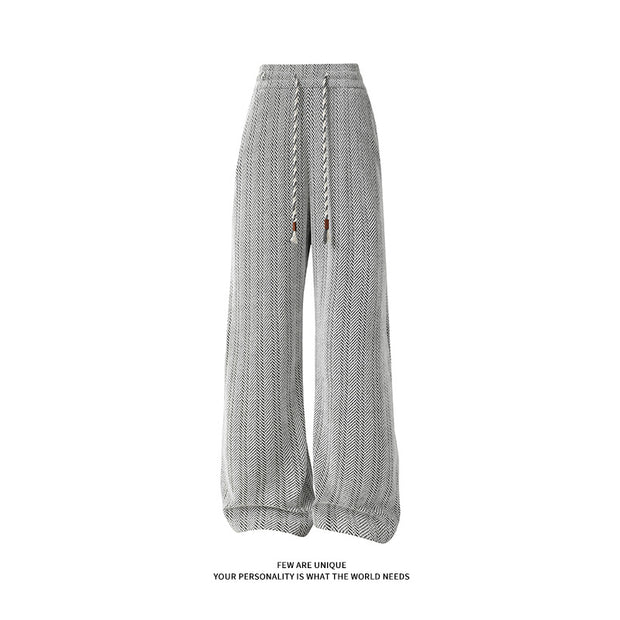 Damen weite Haremshose mit elastischem Bund und trendy Zickzackmuster WW