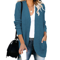 Damen Strickjacke mit offenem Schnitt und seitlichen Taschen WW