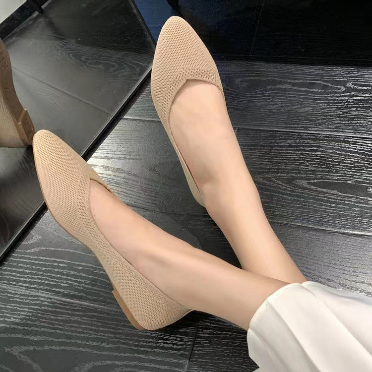 Damen Atmungsaktive Strickspitze Ballerinas WW