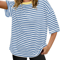 Damen Übergrößen T-Shirt mit Streifenmuster WW