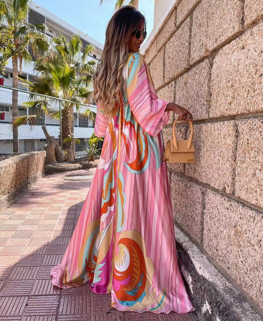 WW | Kurzarm Schwingendes Langkleid