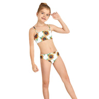 Mädchen Bikini-Set mit modischem Crop-Oberteil und hoch geschnittenen Shorts WW