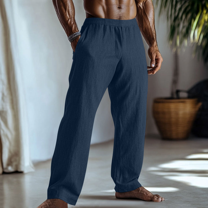 Herren Leichte Sommerhose aus atmungsaktivem Leinen W&W Mode