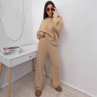 Damen Strick-Set mit weitem Schnitt und weitem Bein WW