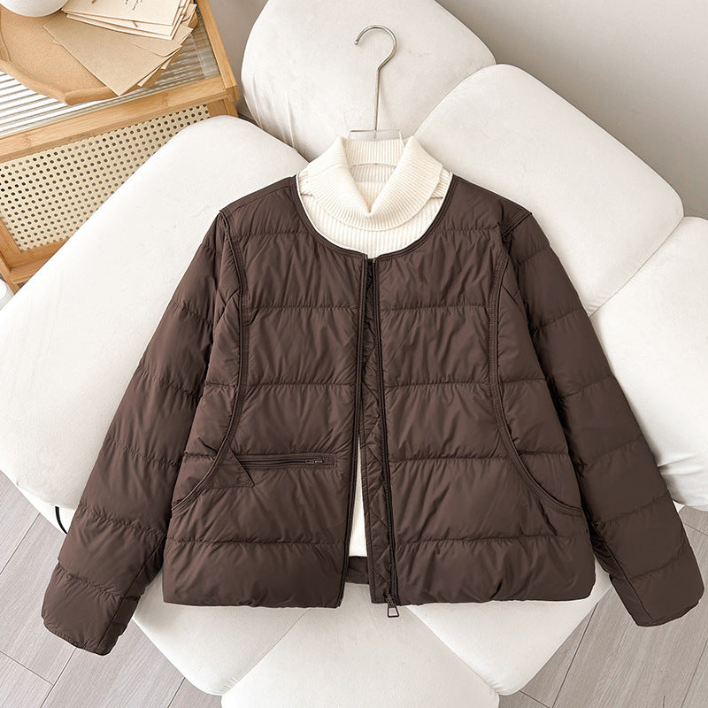 Damen Bequeme gesteppte Freizeitjacke mit hochschließendem Kragen und seitlichen Taschen WW