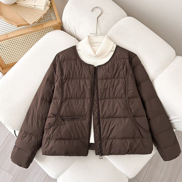 Damen Bequeme gesteppte Freizeitjacke mit hochschließendem Kragen und seitlichen Taschen WW
