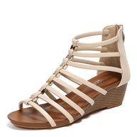 Damen Riemchen-Wedgesandalen mit eleganten Schmuckdetails WW
