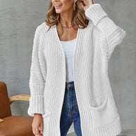 WW | Übergroßer Strickstrickjacke Für Komfortable Styles