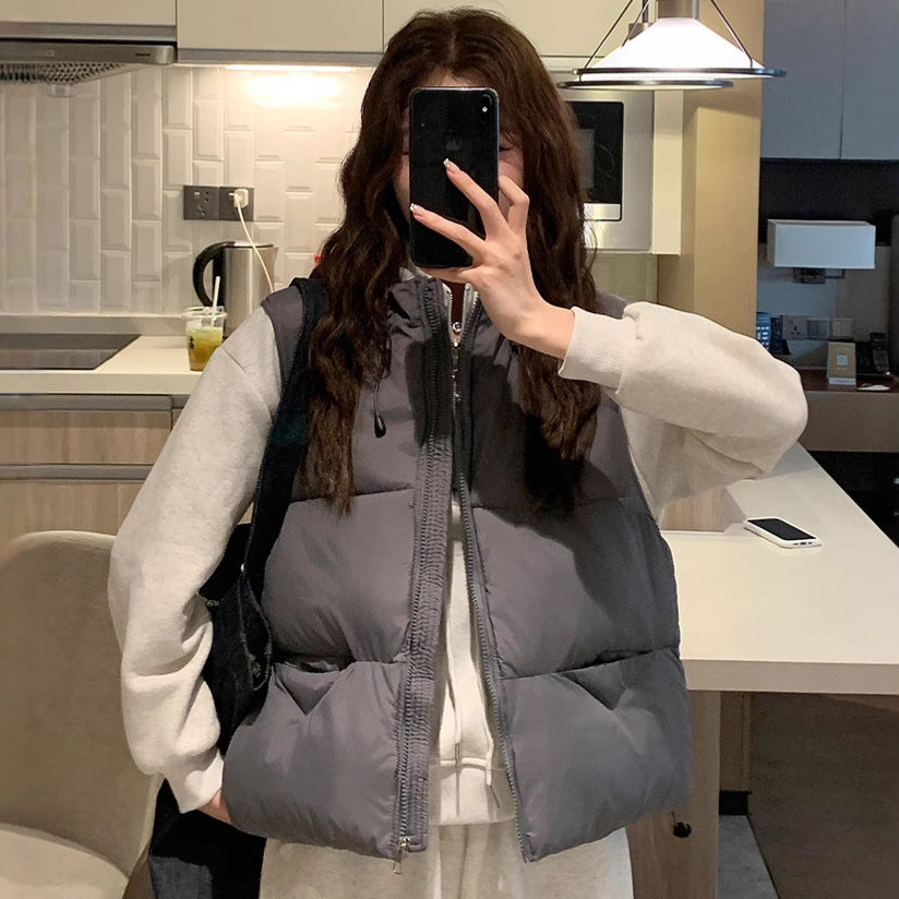 Damen Steppweste mit hohem Kragen und übergroßem Schnitt WW