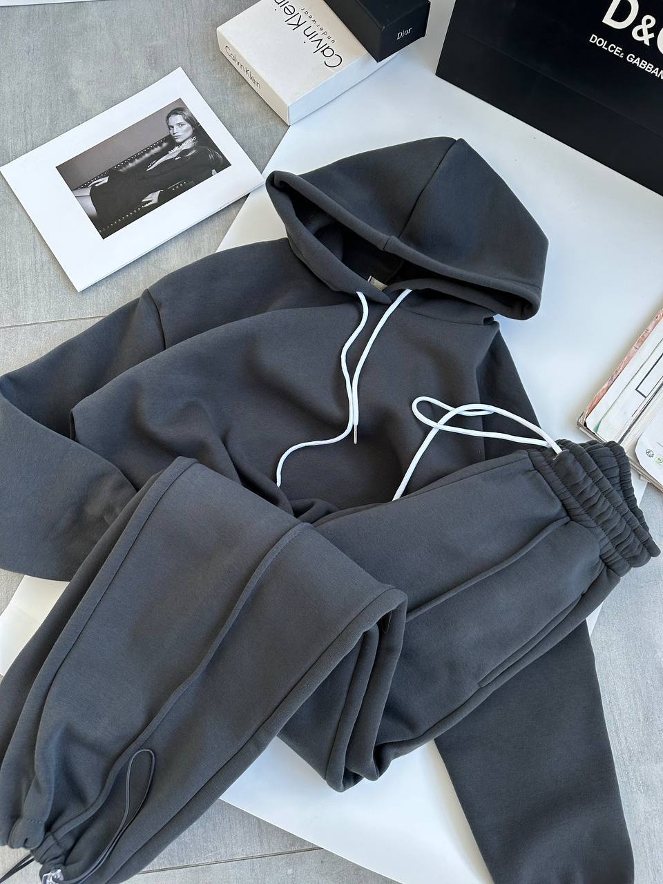 Damen sportliches und bequemes Hoodie-Set mit Gummizug WW