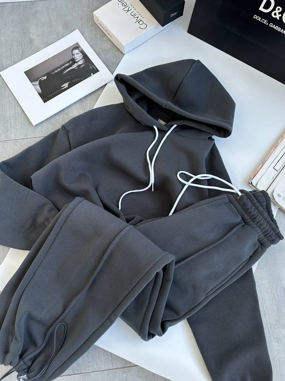 Damen sportliches und bequemes Hoodie-Set mit Gummizug WW