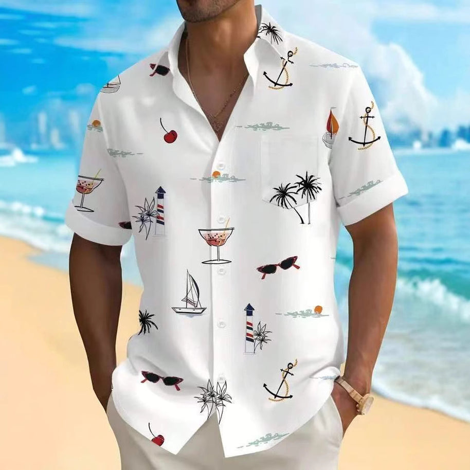 Herren Freizeithemd mit maritimen Motiven WW