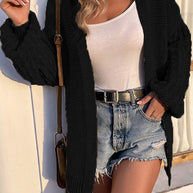 Damen Strickjacke mit oversized Schnitt und strukturiertem Design WW