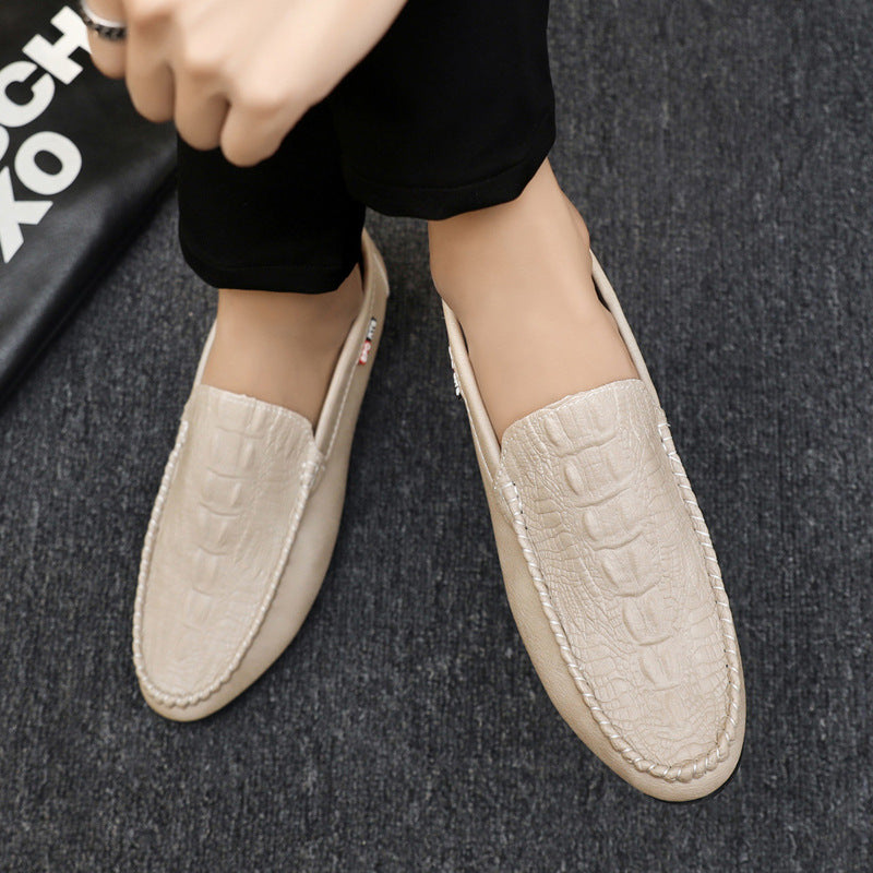 Herren Mokassins aus hochwertigem Leder mit edlem Krokodilmuster WW