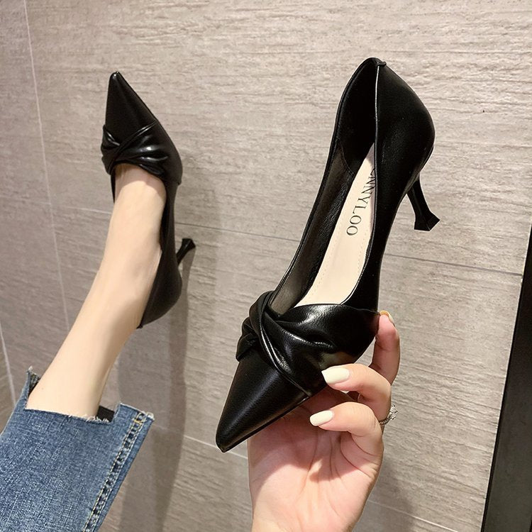 Damen elegante Pumps mit raffiniertem Knoten-Design und stilvollem Absatz W&W Mode