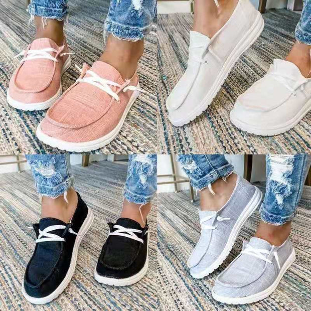Damen bequeme Slip-On Sneakers mit atmungsaktivem Obermaterial und flexibler Sohle WW