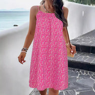 Damen Sommerkleid aus atmungsaktiver Baumwolle mit floralem Muster WW