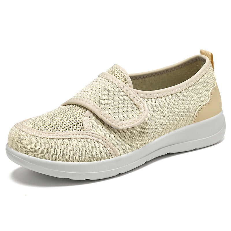 Damen Bequeme und atmungsaktive Slip-On Schuhe mit Klettverschluss WW