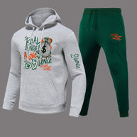 Damen Sportliches Hoodie und Jogginghose Set mit kreativem Schriftzug WW