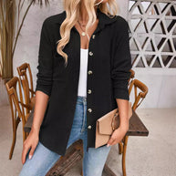Damen lässige Strickjacke mit Knopfleiste WW