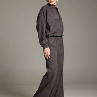 Damen sportliche und elegante Trainingsjacke mit weit geschnittenen Hosen WW