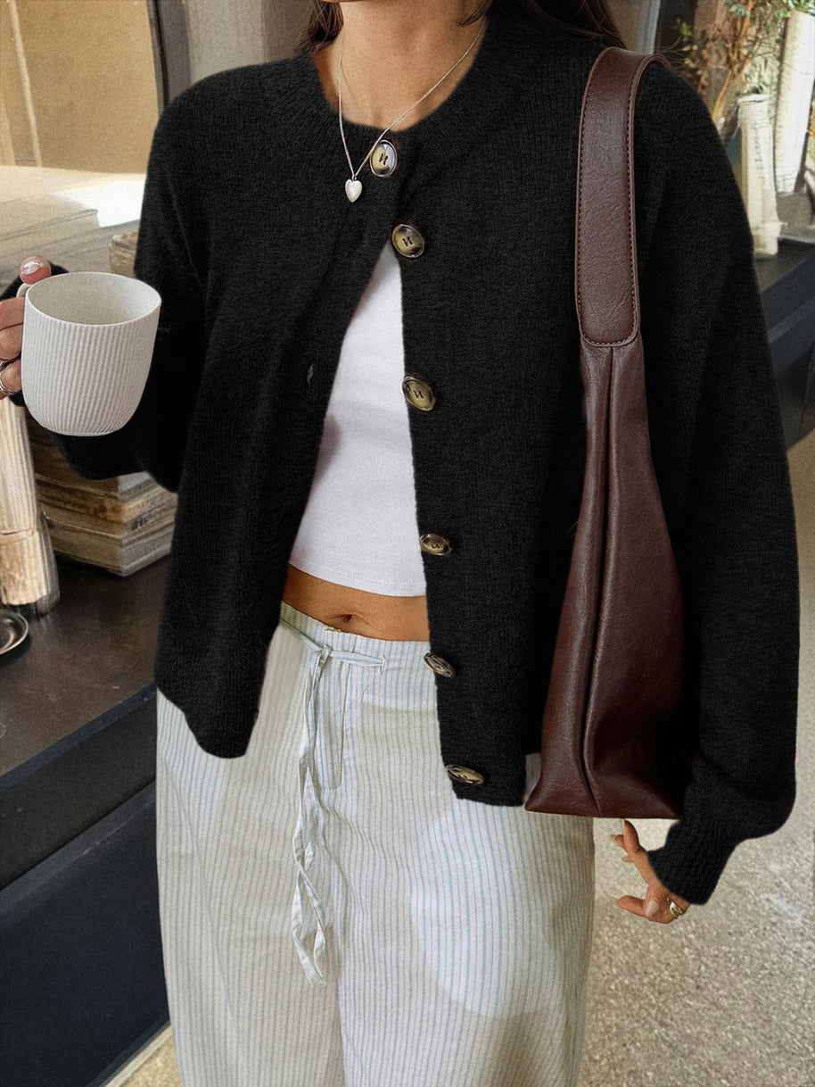 Damen Strickjacke mit Knopfdetails und lässigem Schnitt WW