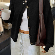 Damen Strickjacke mit Knopfdetails und lässigem Schnitt WW