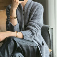 Damen Strickjacke mit strukturiertem Design und praktischen Taschen WW