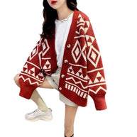Damen Strickjacke mit geometrischem Muster WW