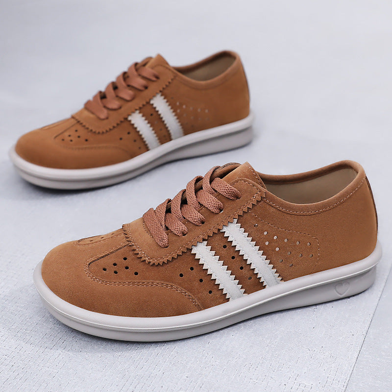 Damen Komfortable Sneakers aus weichem Wildleder mit atmungsaktiven Einsätzen WW