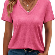 Damen V-Ausschnitt T-Shirt aus weichem Single Jersey WW