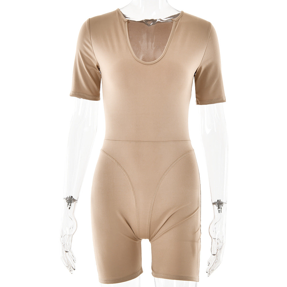 Damen Sportlicher Kurzarm-Bodysuit mit hochwertigem Baumwollmaterial und figurformendem Design W&W Mode