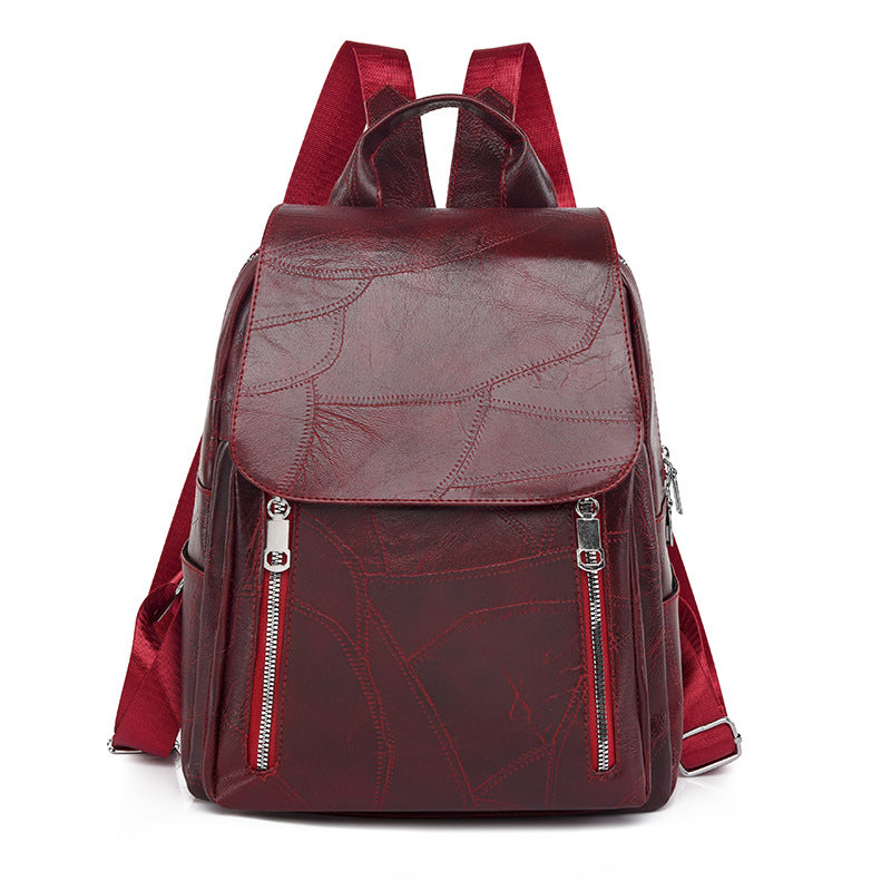 Damen-Lederrucksack mit diebstahlsicherem Design