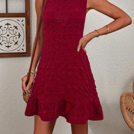 Damen ärmelloses Sommerkleid im strukturierten Design WW