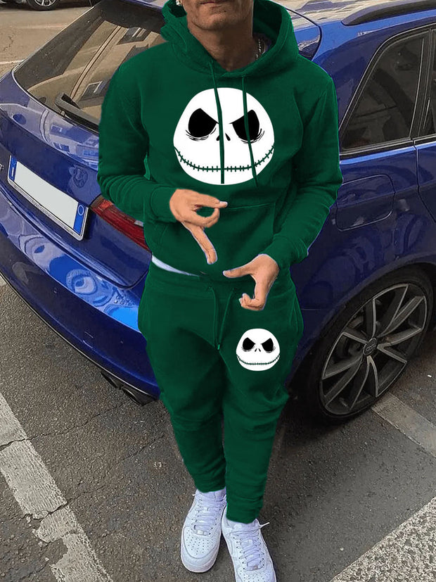 Damen Sportliches Hoodie- und Jogginghose-Set mit Jack Skellington-Motiv WW