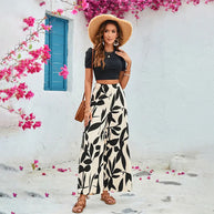 Damen Elegante weite Hose mit floralem Muster W&W