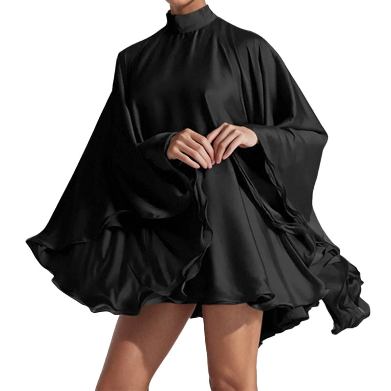 Damen Chices Minikleid mit voluminösen Ärmeln und elegantem Stehkragen WW