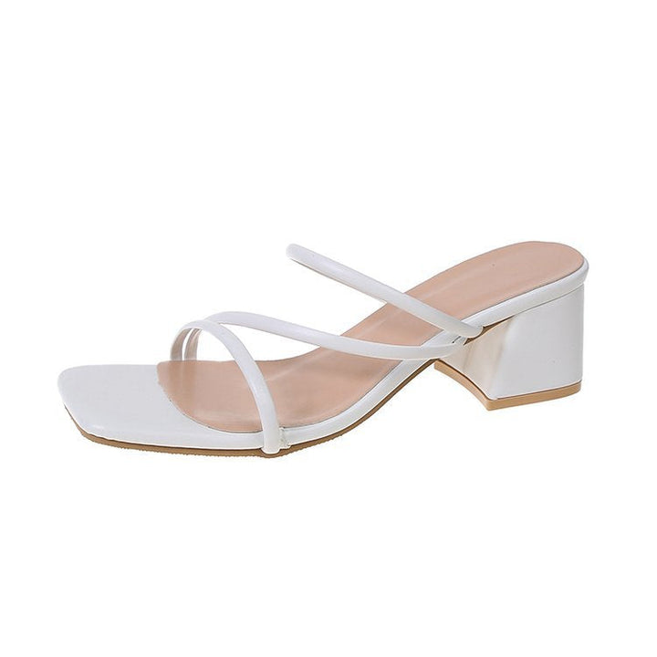 Damen Lounge Sandalen mit elegantem Blockabsatz W&W Mode