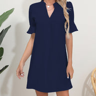 Damen stilvolles Kurzarm Kleid WW