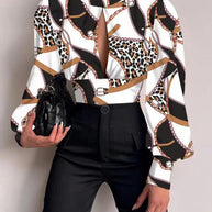 Damen modische Bluse mit grafischem Design WW